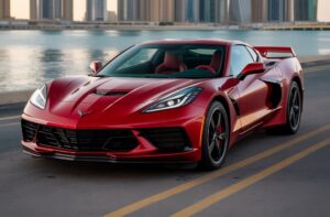 Rent a Red Chevrolet Corvette in Dubai with an Automatic Retractable Roof